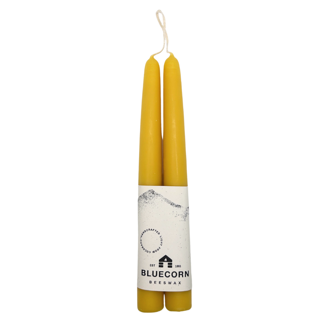Bluecorn Beeswax Hand-Dipped Beeswax 8 Taper Candles
