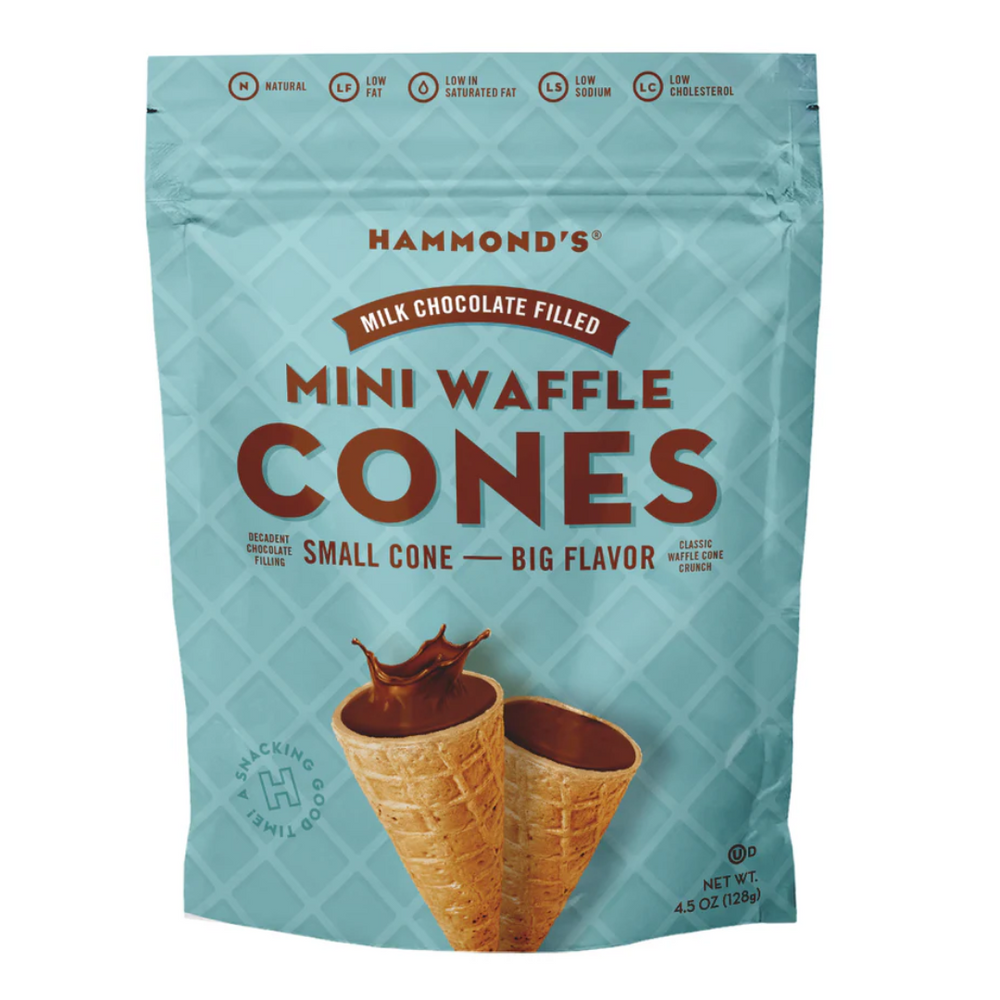 Milk Chocolate Filled Mini Waffle Cones